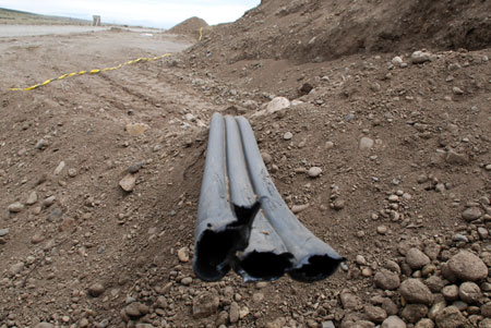 Fibra óptica cortada