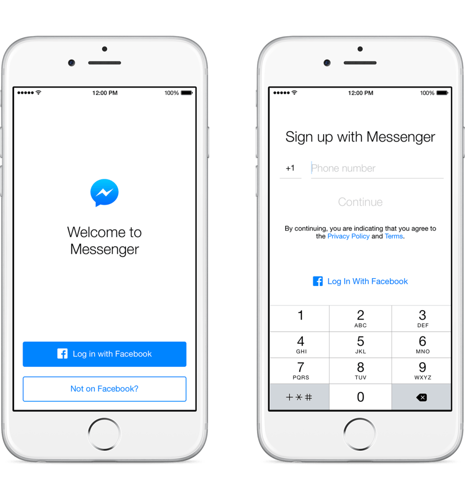 Messenger Sign Up iOS