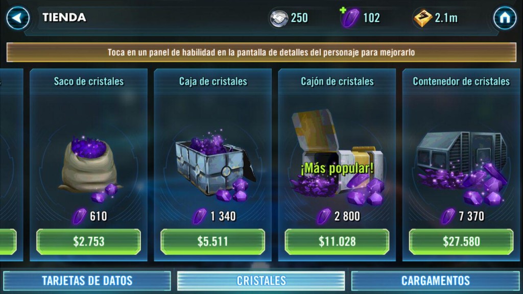 11 - Valor de cristales en pesos