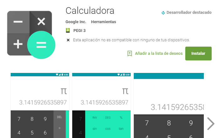 La calculadora de Android ya está disponible en Google Play Store
