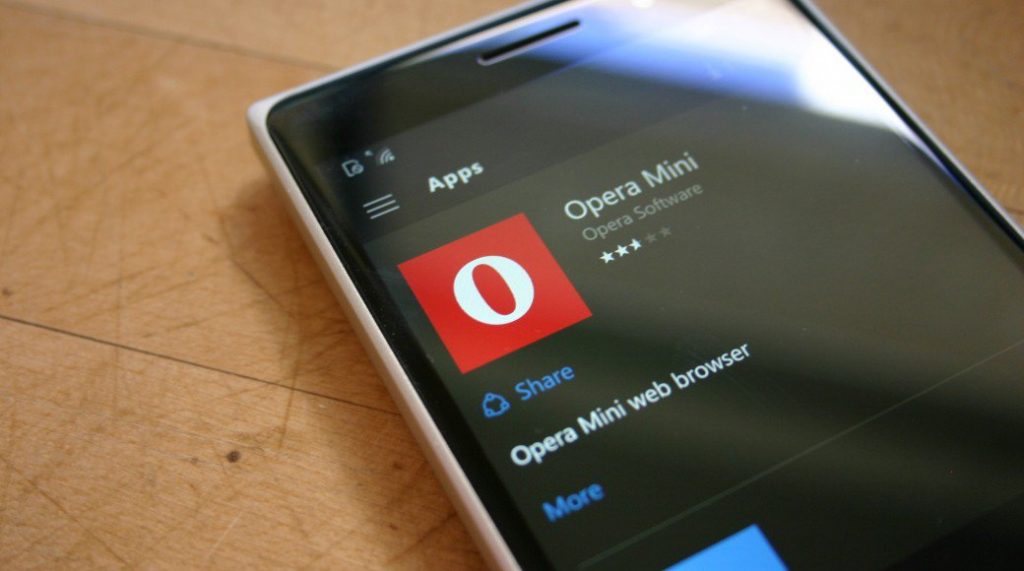 Opera Mini para Windows 10 Mobile recibe nueva actualización