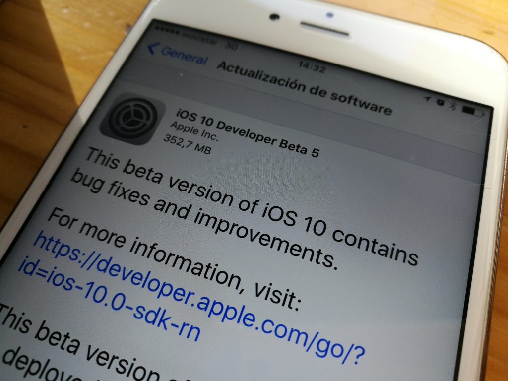 Llega la beta 5 de iOS 10 para desarrolladores