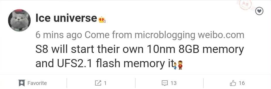 Galaxy S8 - 8GB de RAM