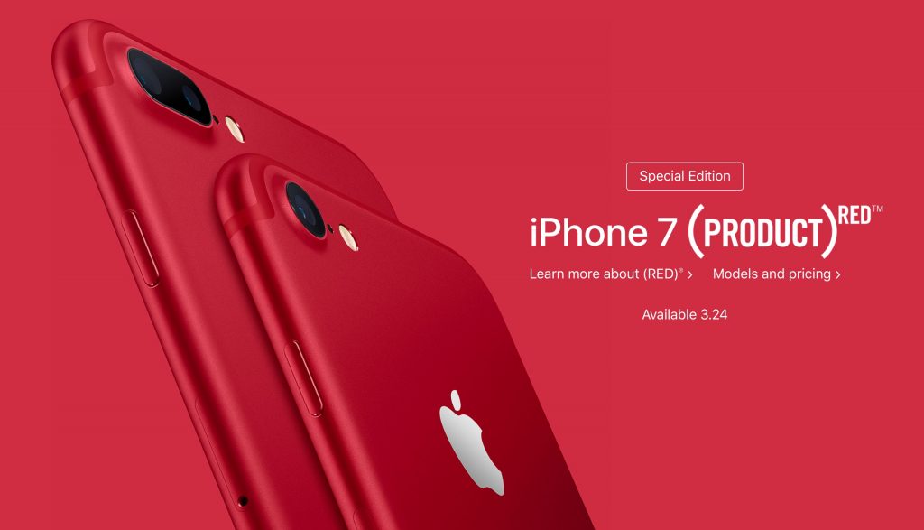 Apple anuncia el iPhone 7 y 7 Plus en color rojo