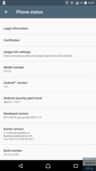 sony xperia parche de seguridad marzo