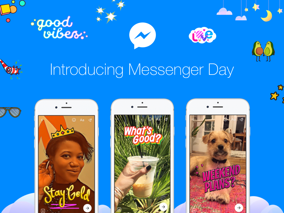 Facebook presenta Messenger Day, otra función claramente inspirada en Snapchat