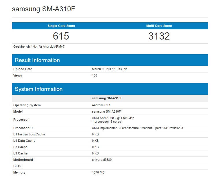 samsung android 7.1.1 galaxy a3 2016