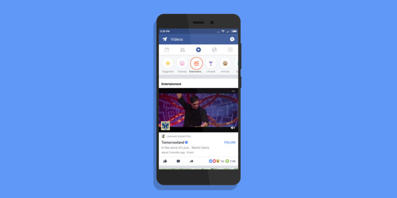 Facebook está probando una nueva pestaña con vídeos sugeridos en su aplicación oficial de Android