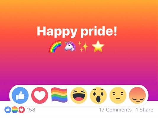 Facebook estrena su nueva reacción por la celebración del mes del orgullo