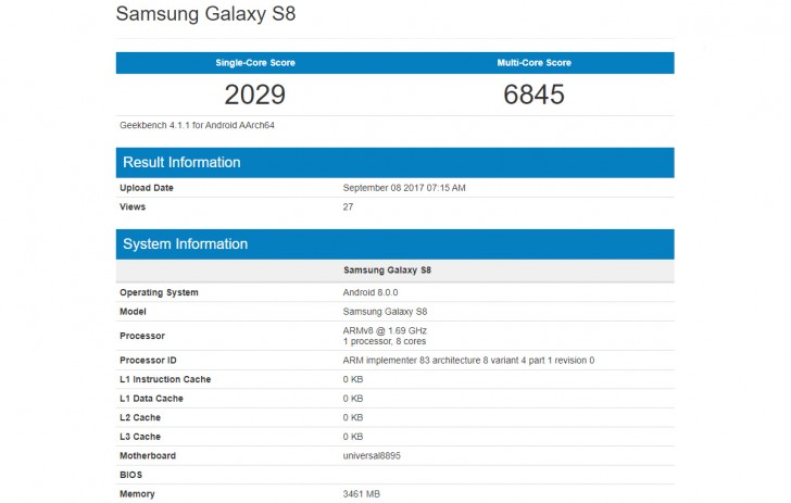 geekbench note8 oreo