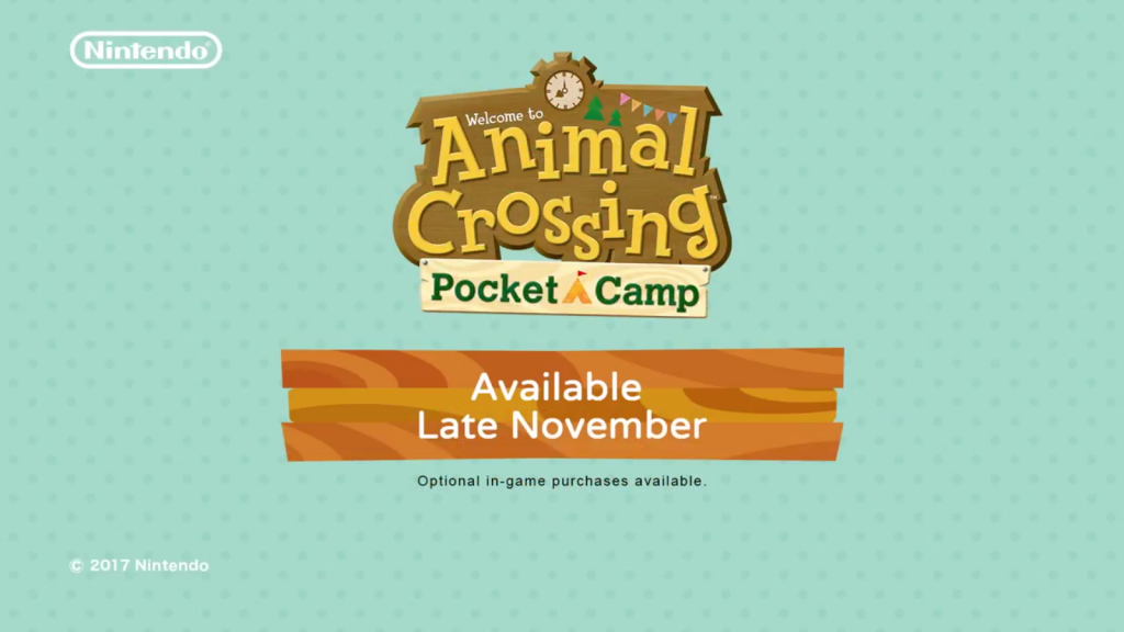 El nuevo juego de Nintendo es Animal Crossing: Pocket Camp y llegará en noviembre