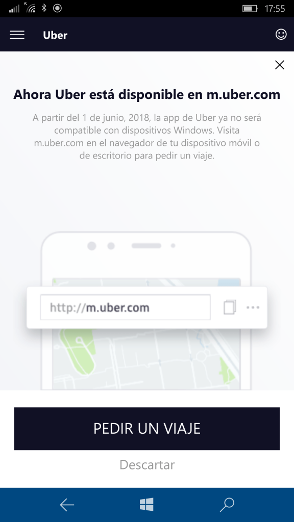 uber windows 10 mobile