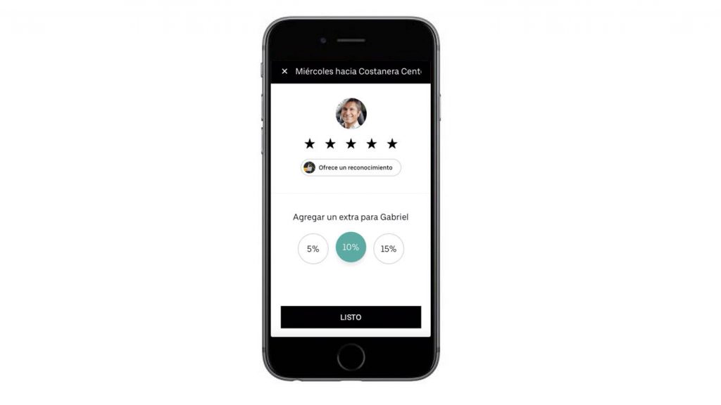 Uber ahora permitirá dar “propina” a los conductores que lo merezcan