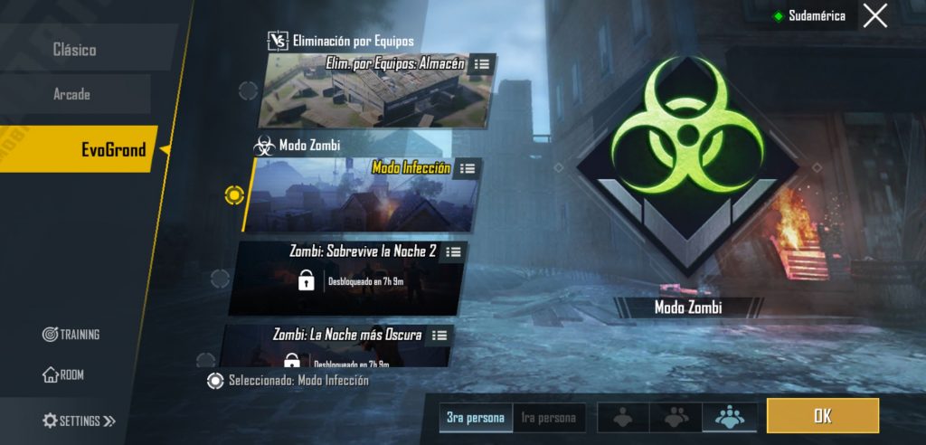 pubg mobile modo infección