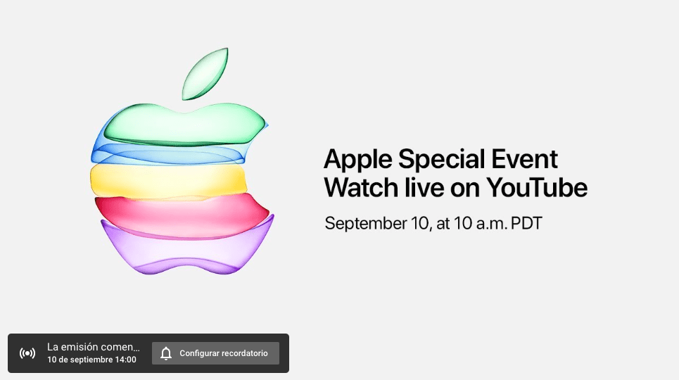 Por primera vez Apple transmitirá la keynote de este martes a través de YouTube
