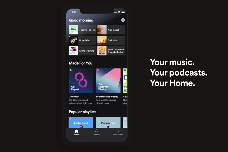 Spotify renueva su app para iOS y Android para acceder a un renovado menú de inicio