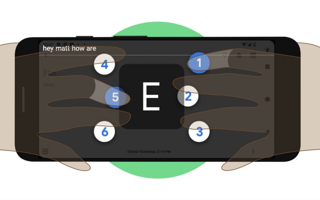 Imagen del teclado braille desarrollado por Google.