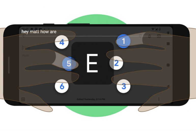 Imagen del teclado braille desarrollado por Google.