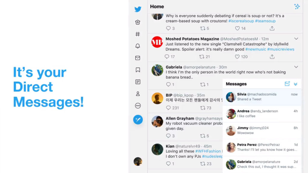 Twitter en web deja contestar mensajes privados sin cambiar de pestaña
