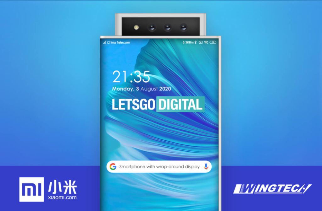 Xiaomi patenta un teléfono con triple cámara posterior emergente y pantalla envolvente