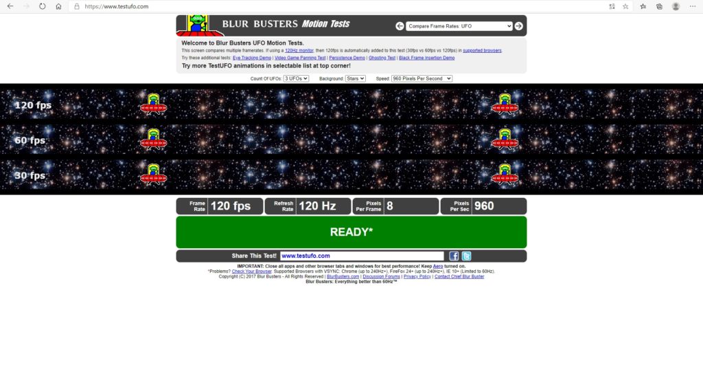 Test UFO Hz pantalla Lenovo Ideapad Gaming 3i