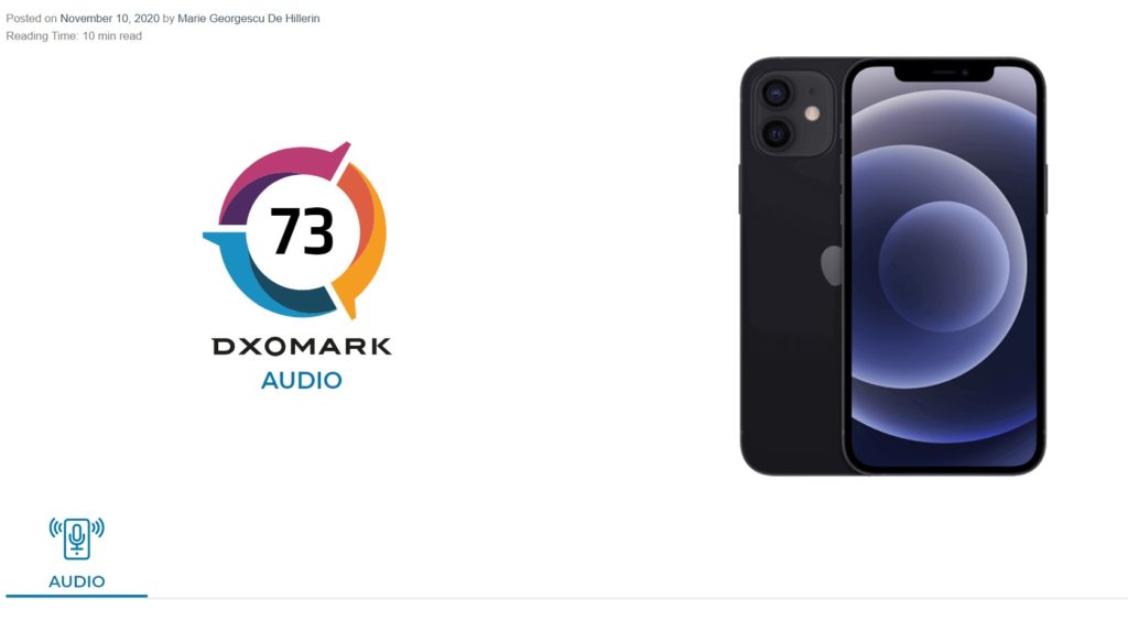 El iPhone 12 obtiene 73 puntos en las pruebas de audio de DXOMARK ubicándose en el sexto lugar