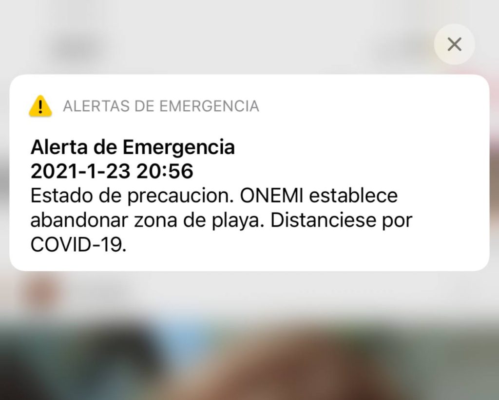 Alerta SAE con orden de evacuar zona costera es enviada por ONEMI por error a nivel nacional