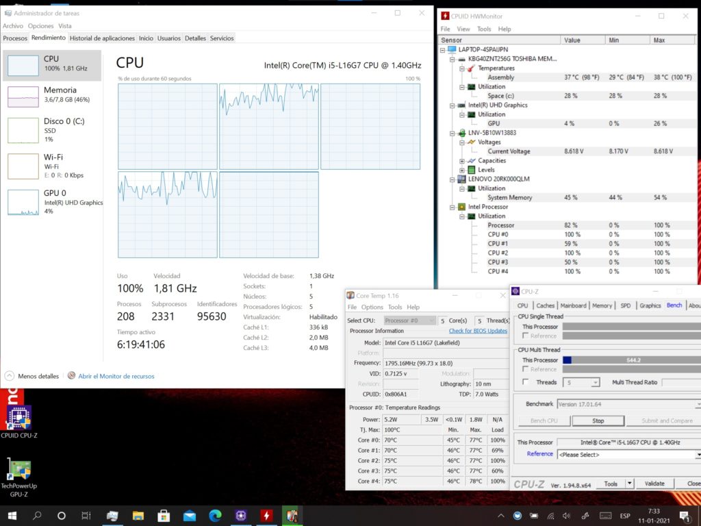 Prueba temperatura - Lenovo ThinkPad X1 Fold