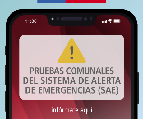 Hoy a las 11:00 hrs se enviará Alerta de Emergencia SAE de prueba en la comuna de Pudahuel