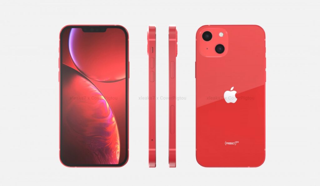 Aparecen renders que supuestamente corresponden al iPhone 13 en su variante Product RED
