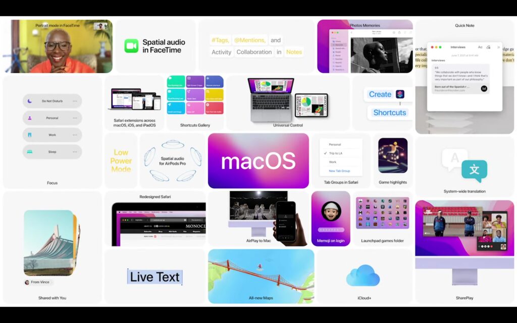 Algunas funciones del nuevo macOS Monterey serán exclusivas para los Mac con chip Apple Silicon