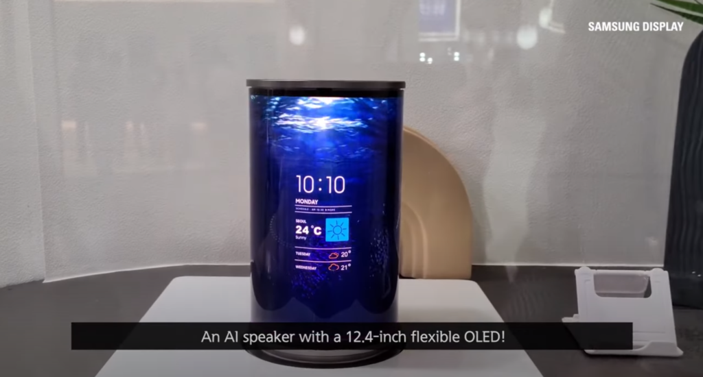 Samsung muestra un altavoz inteligente que es capaz de convertirse en una pantalla OLED de 12,4 pulgadas