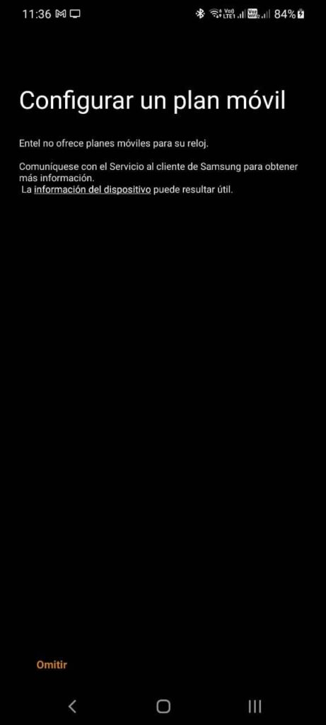 Captura activación Galaxy Watch 3 LTE