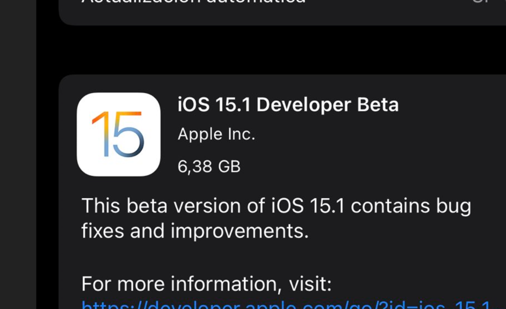 Apple libera la primera beta para desarrolladores de iOS 15.1, iPadOS 15.1 y watchOS 8.1