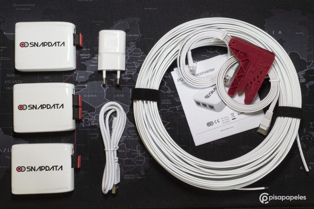 Componentes incluidos en el kit de fibra óptica plástica de ACTELSER