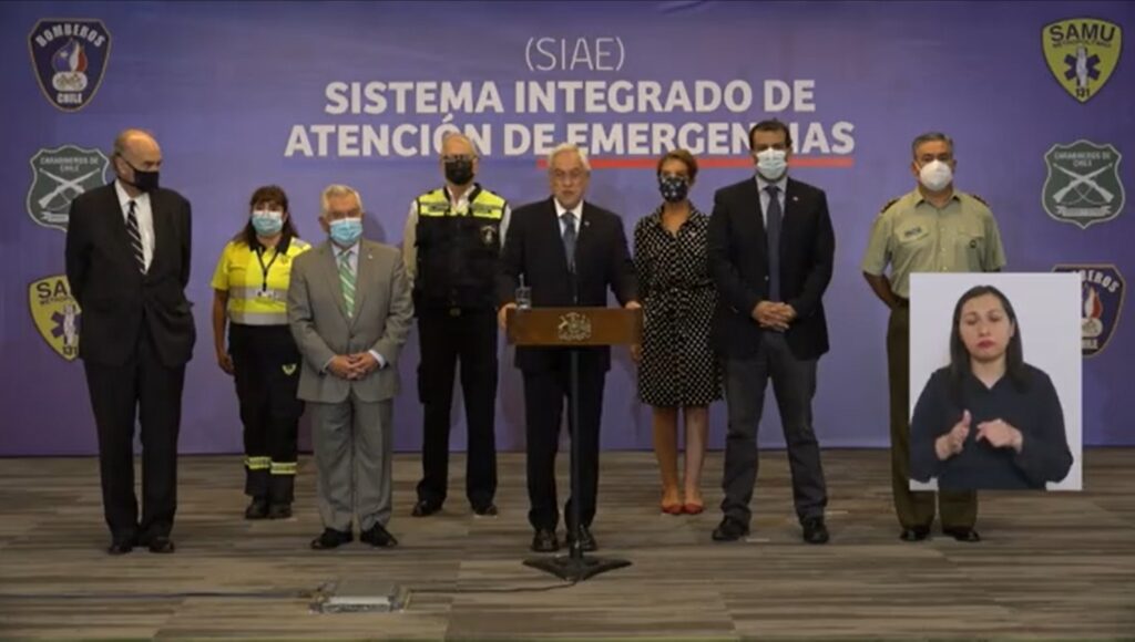 Presidente Piñera presenta iniciativa para crear un Sistema Integrado de Atención de Emergencias