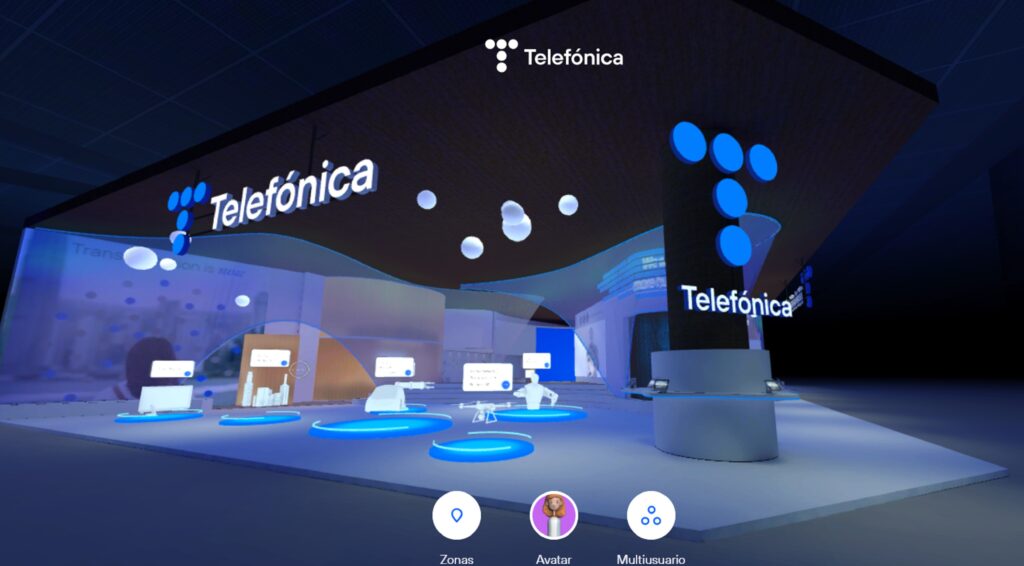 stand telefonica en el metaverso mwc22