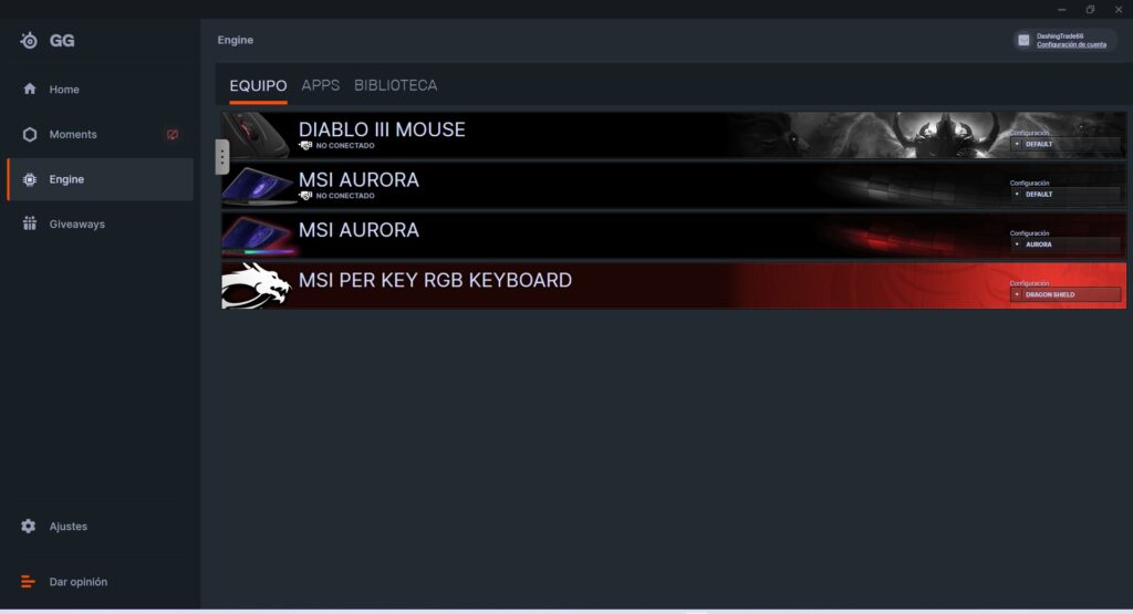 MSI Raider GE76 12UHS - Steelseries GG