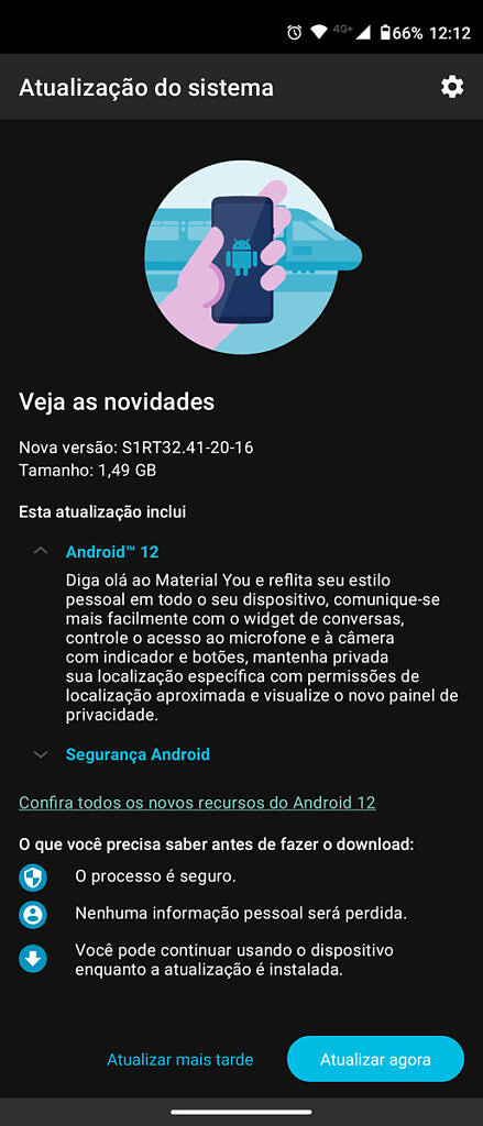 Moto G100 actualización Android 12 foto 1