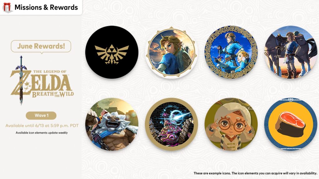 Nintendo anuncia las nuevas misiones e íconos para el mes de junio con recompensas de Zelda y Animal Crossing