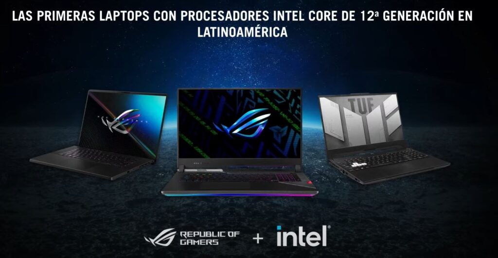 ASUS y ROG anuncian en Chile sus laptops con CPU Intel Core de 12ª Generación