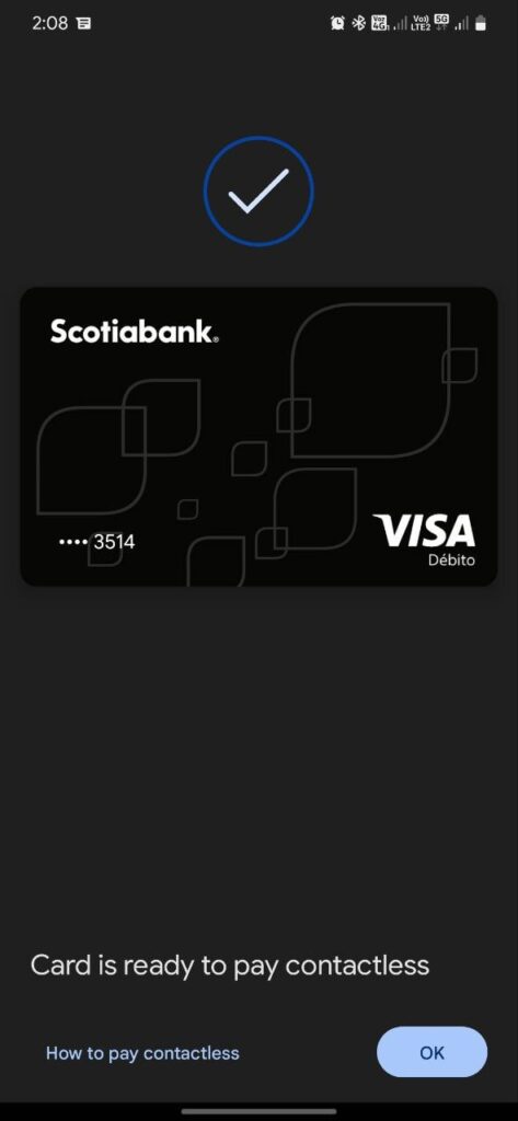 captura tarjeta de crédito Scotiabank Google Wallet 3