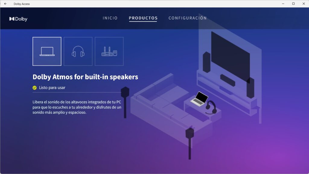 Asus TUF Dash F15 - Dolby Access solo parlantes