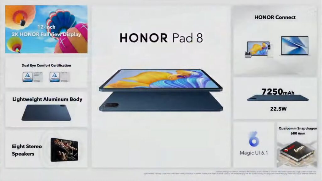 Especificaciones Honor Pad 8