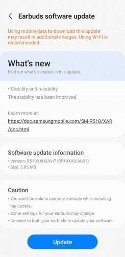 Galaxy Buds 2 Pro aviso actualización