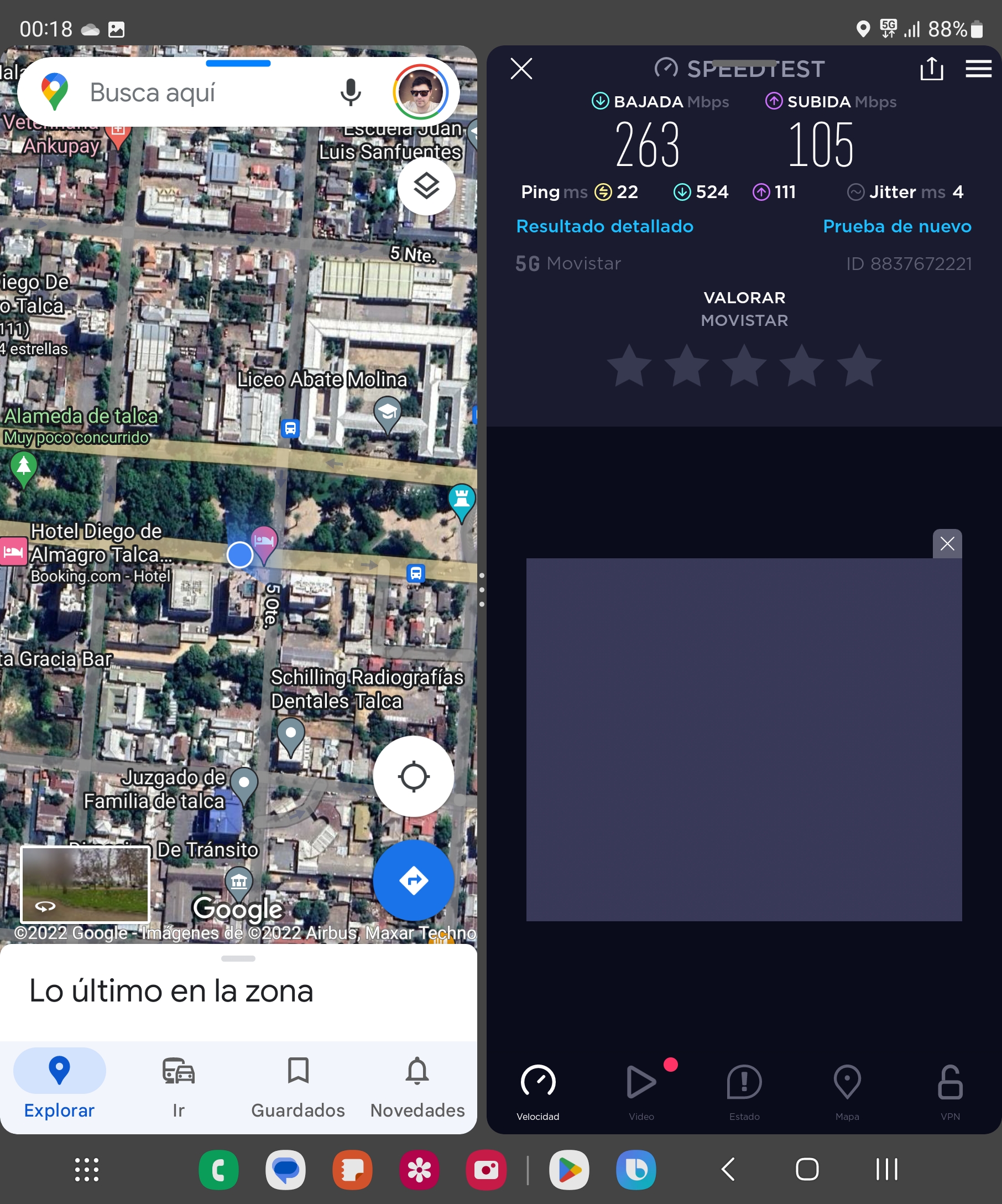 Captura Medición 5G Movistar en Talca (2)