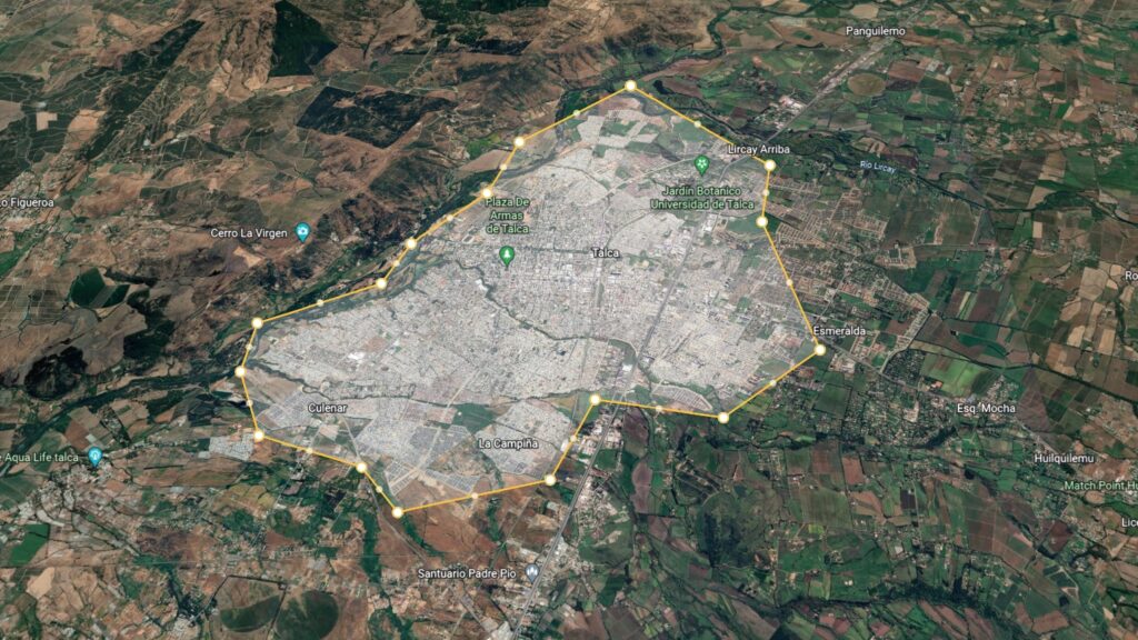 Mapa de Talca prueba 5G Movistar