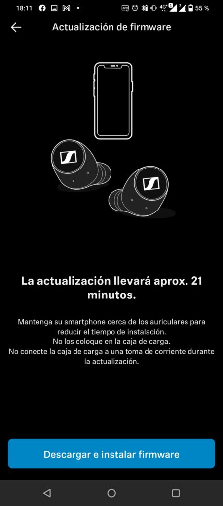 Actualización firmware Sennheiser Momentum True Wireless 3 captura 2