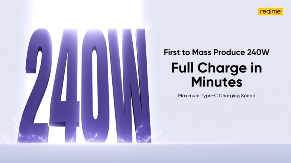 Realme anuncia la carga rápida más veloz del mercado móvil a 240 W