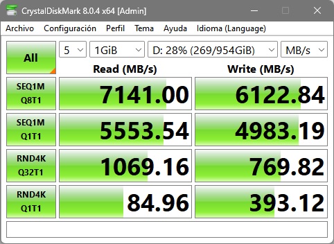 Intel Core i9 13900K - CrystalDiskMark 8 captura 2